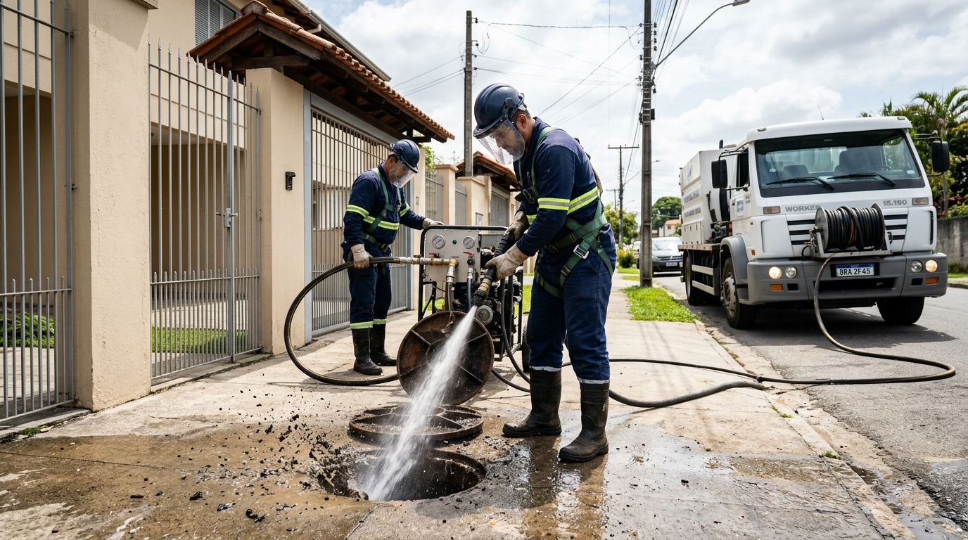 Limpeza de Tubulação com Hidrojato em Goiânia‑GO